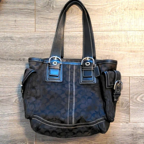 Coach | Bags | Vintage Coach Black Canvas Leather Tote | Poshmark